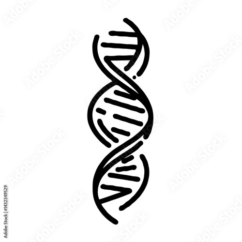 DNA Helix Symbol in Minimalist Style  