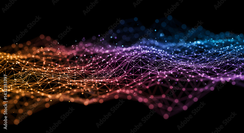 Interconnected Digital Network Showing Data Flow And Future Connectivity Interconnected Digital Network Showing Data Flow And Future Connectivity