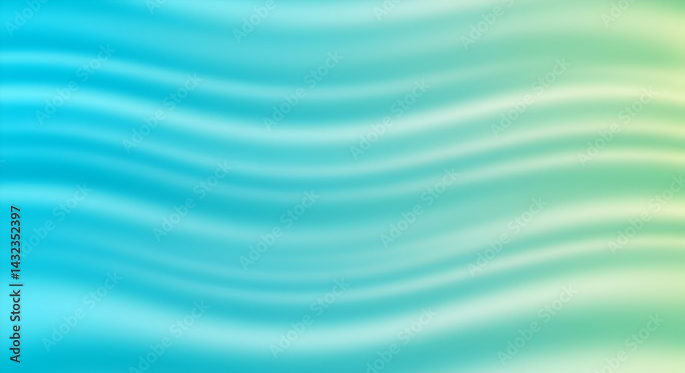 Abstract Wavy Design Softly Blended Between Turquoise Green And Soft Yellow Abstract Wavy Design Softly Blended Between Turquoise Green And Soft Yellow