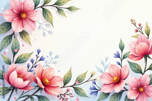 Subtle watercolor floral design, pastel tones, elegant, art, texture