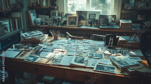 indie zine creation setup with collage materials and stapler,