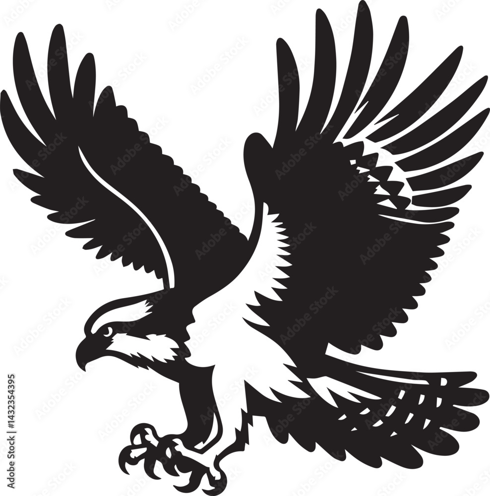 Fototapeta premium eagle on a white background vector, eagle logo silhouette vector
