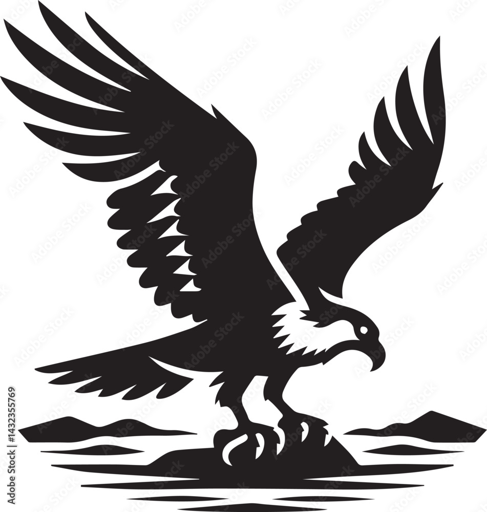 Obraz premium eagle on a white background vector, eagle logo silhouette vector
