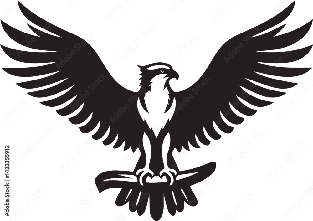 Fototapeta premium eagle on a white background vector, eagle logo silhouette vector