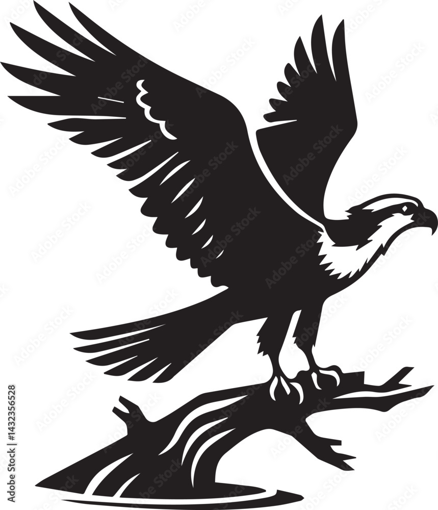 Obraz premium eagle on a white background vector, eagle logo silhouette vector