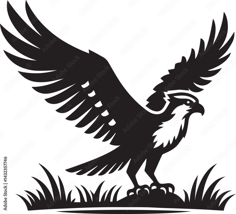 Fototapeta premium eagle on a white background vector, eagle logo silhouette vector