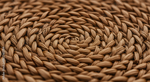 Woven Water Hyacinth Texture Shows Natural Patterns And Circular Formation