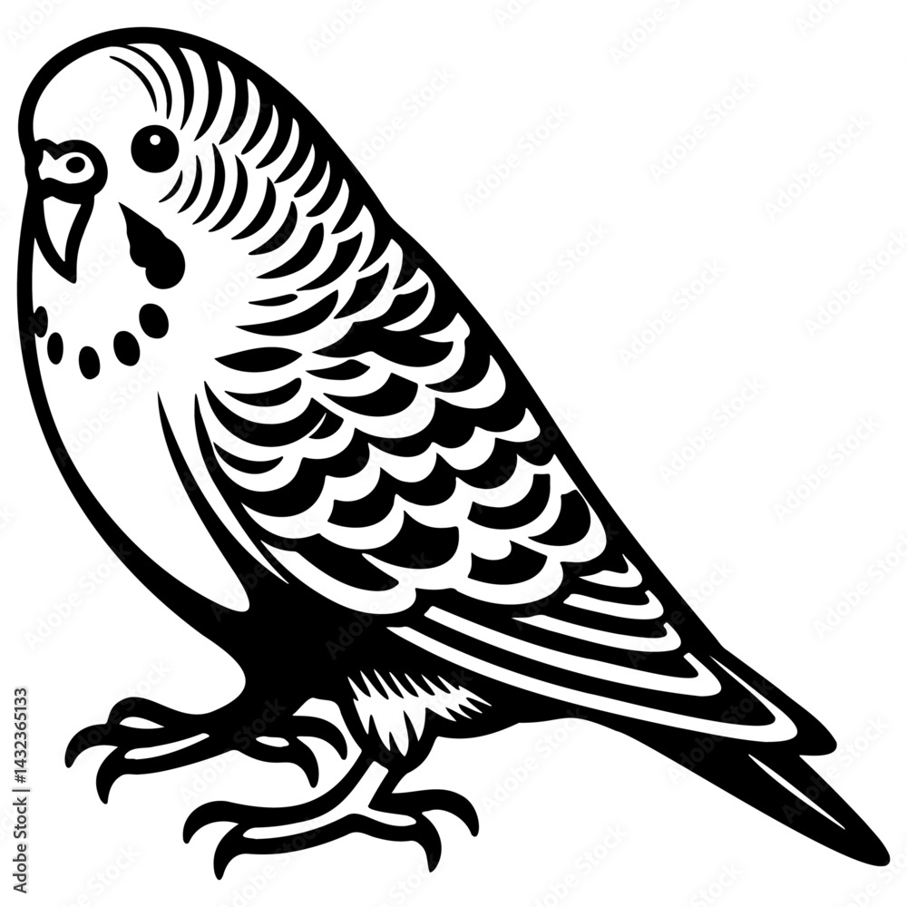 Fototapeta premium Budgie Pet Illustration.