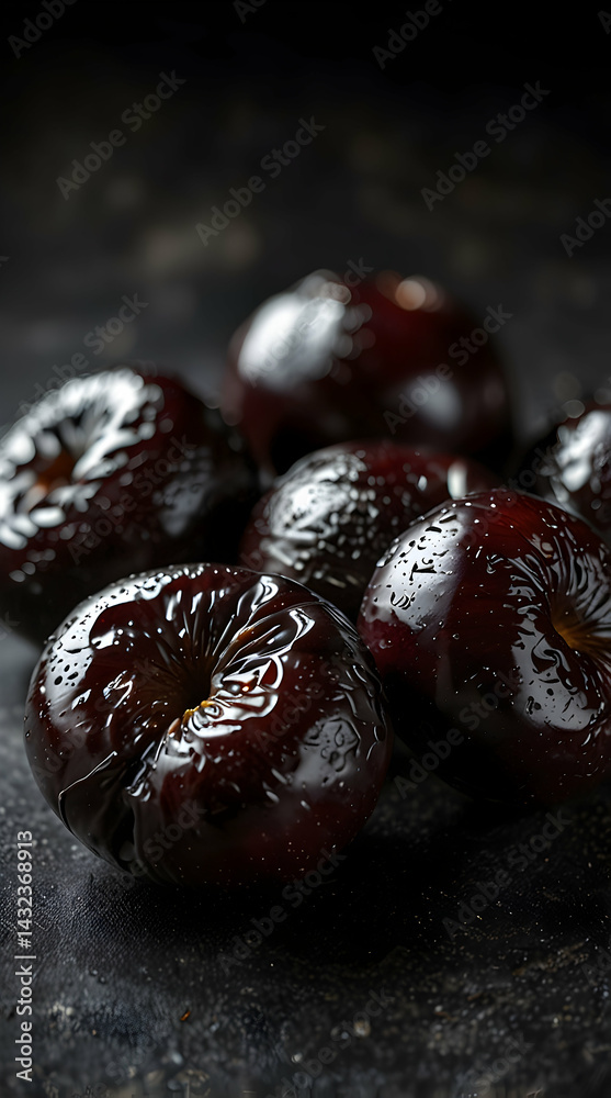 Fototapeta premium Deep Purple Prunes with Rich Sticky Interior