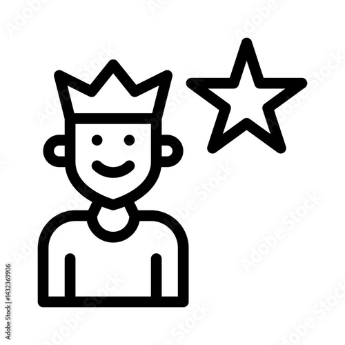 loyalty crown line icon