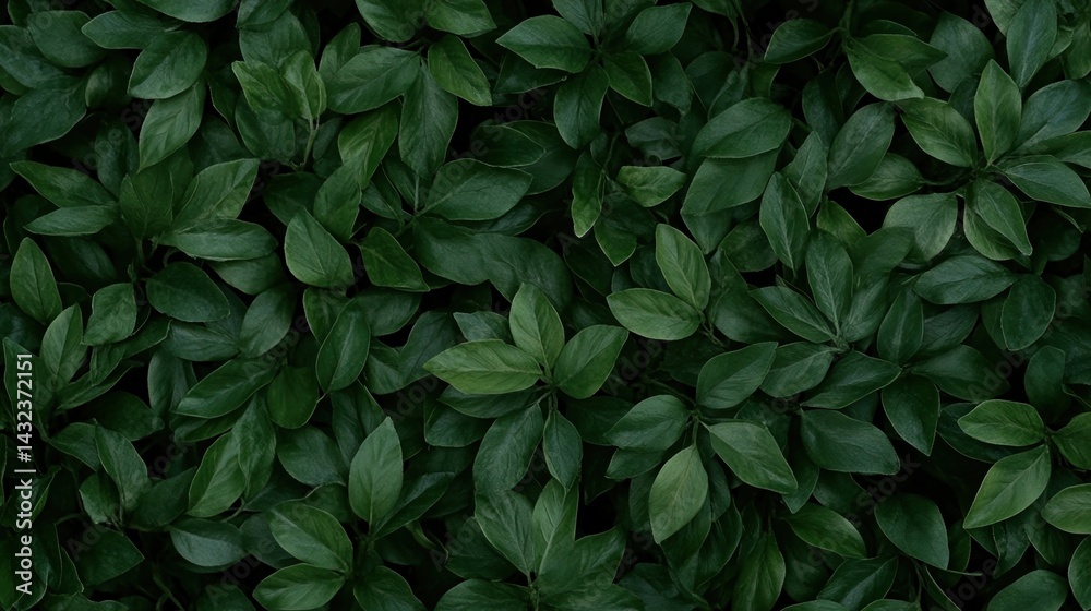 Fototapeta premium A close-up view of lush green leaves, creating a textured and vibrant natural background.