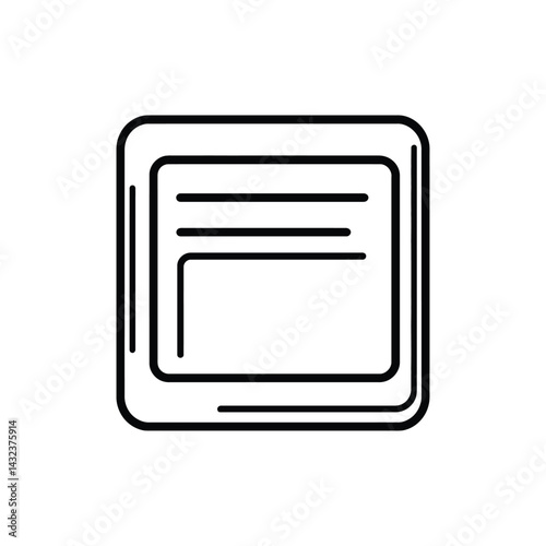 Free Download Rounded Square Shape with Lines, Black Outline on Transparent Background - GFXLoad