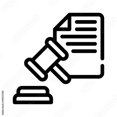legal verdict line icon