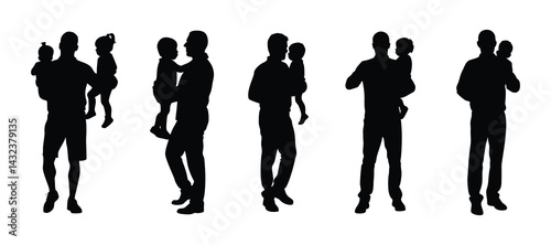 father with child vector silhouette, silhouette of a father lifting his child.
