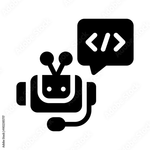chatbot API glyph icon