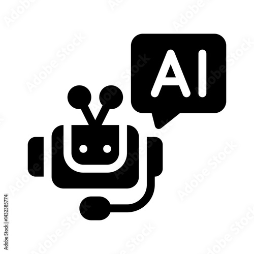 customer chatbot glyph icon