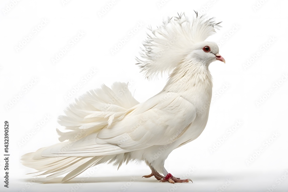 Obraz premium jacobin pigeon on white background
