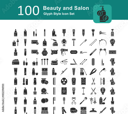 Illustration of Beauty and Salon Collection design Glyph Icon. Beauty and Salon Glyph Icon Pack. Set of Beauty and Salon Solid Icon