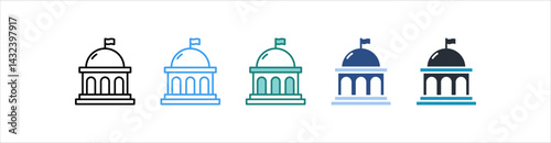 Government Icon In Different Style Vector