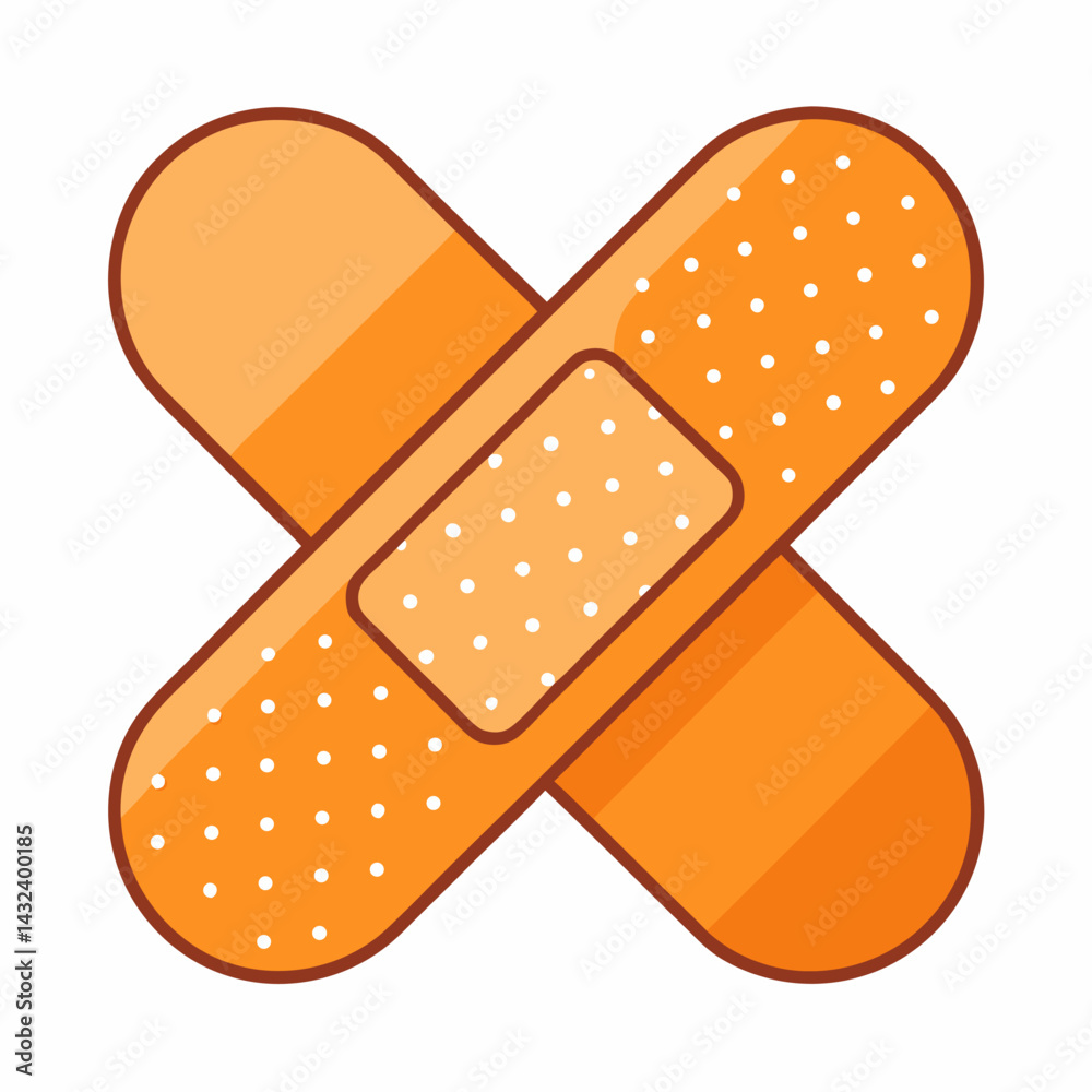 vector illustration of an adhesive bandage. Detailed portrayal. on white background. vector illustration of an adhesive bandage. Detailed portrayal. on white background.