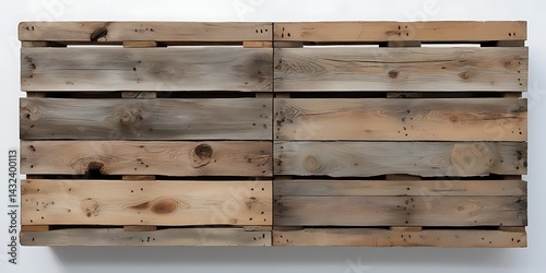 An overhead view of a stacked wooden pallet with visible textures and grain, perfect for use in rustic interior design, upcycling, or industrial-style furniture projects.


