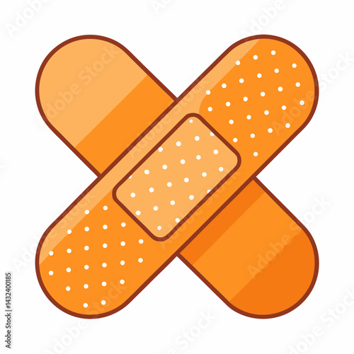 vector illustration of an adhesive bandage. Detailed  portrayal. on white background.