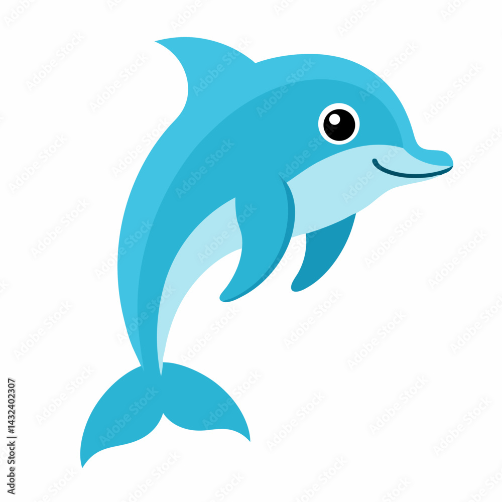 Dolphin vector illustration on white background Dolphin vector illustration on white background