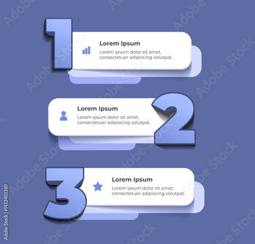 Modern Numbered Infographic With Blue Tone Design and Text Placeholders