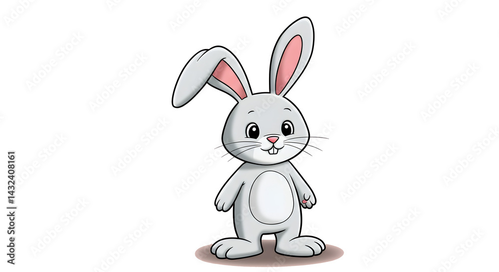 Fototapeta premium white rabbit isolated on white