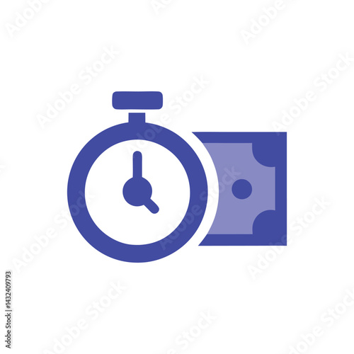 Time is Money Icon Finance, Business, and Investment