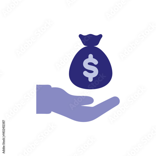 Money Bag in Hand Financial Donation Icon