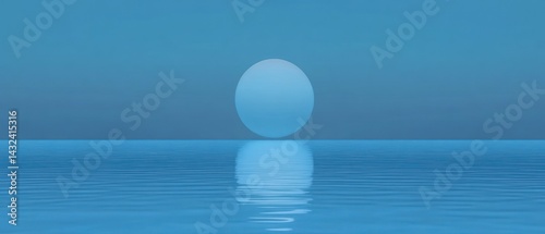 Serene Sunset Over Calm Ocean: A Minimalist Seascape
