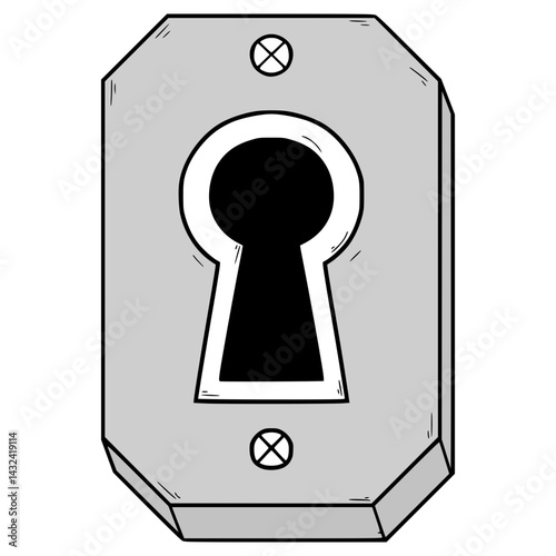 keyhole illustration hand drawn isolated vector