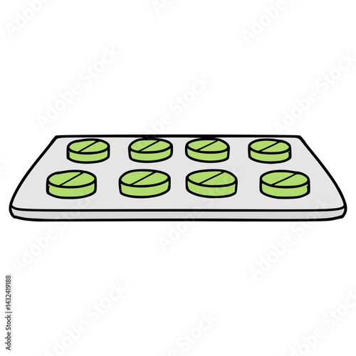 blister pack illustration hand drawn isolated vector