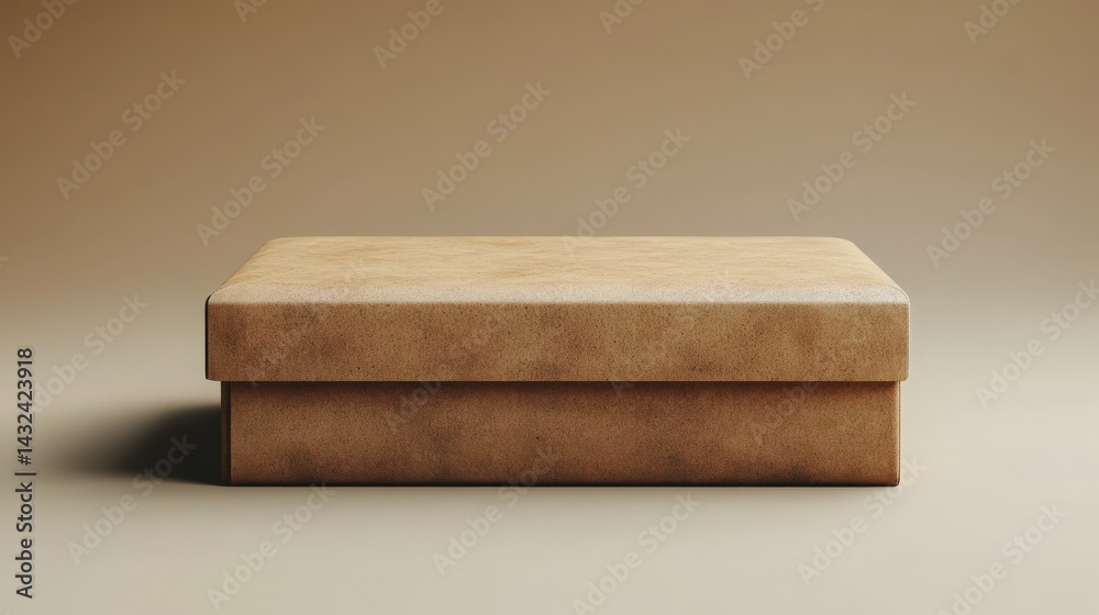 A brown box with a grainy texture for mockup and packaging presentations A brown box with a grainy texture for mockup and packaging presentations