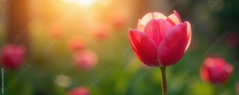 Sunlit spring bud, petals unfurling, vibrant color, white, new Sunlit spring bud, petals unfurling, vibrant color, white, new