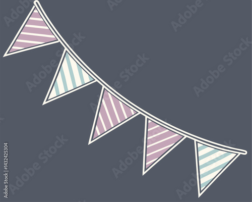 Colorful Bunting Flags Illustration for Festive Decorations