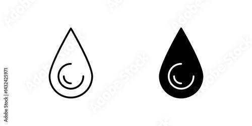 Water Drop Line and Glyph Icon Set