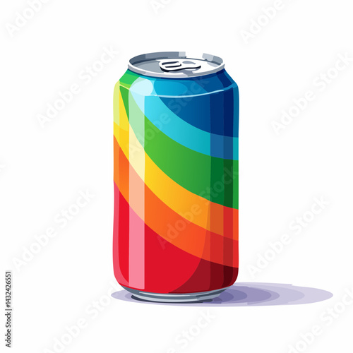 Vibrant soda can illustration