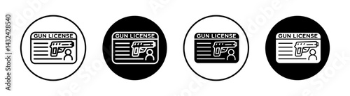Gun license Simple vector icons illustrations for graphic design.
