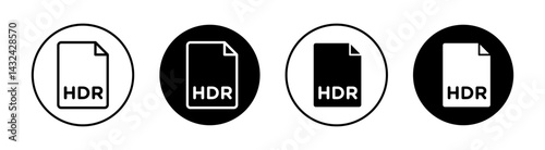 HDR image file extension Simple vector icons illustrations for graphic design.