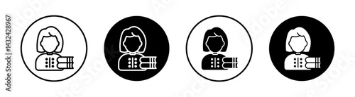 Librarian Simple vector icons illustrations for graphic design.
