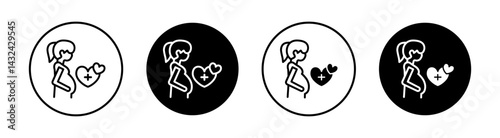 Pregnancy care Simple vector icons illustrations for graphic design.