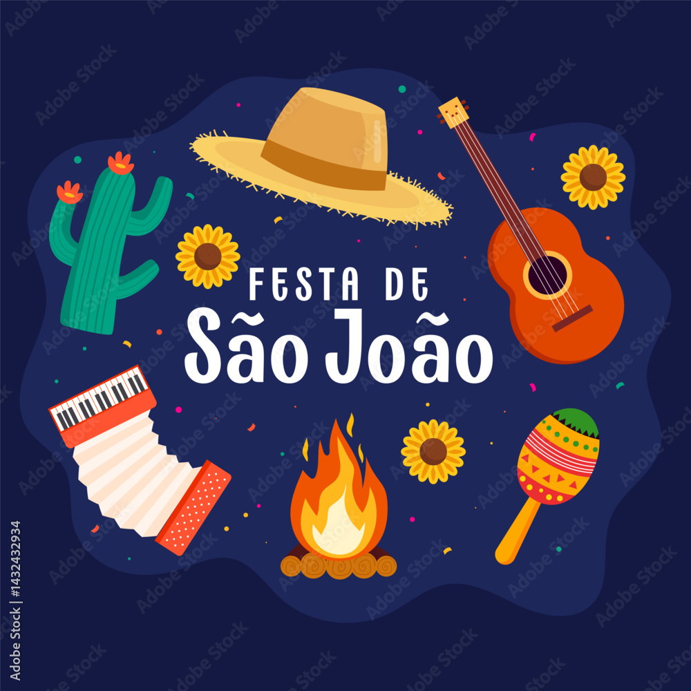sao joao festival illustration in flat style design