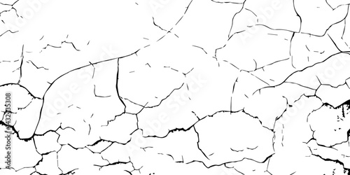  Abstract Overlay. Wall Background.Cracks in the concrete wall isolated on white background.  For designers to apply texture cracks to objects.
