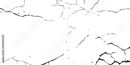  Abstract Overlay. Wall Background.Cracks in the concrete wall isolated on white background.  For designers to apply texture cracks to objects.
