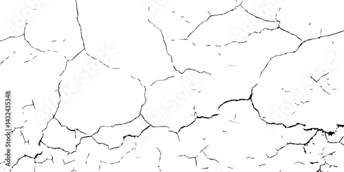  Abstract Overlay. Wall Background.Cracks in the concrete wall isolated on white background.  For designers to apply texture cracks to objects.
