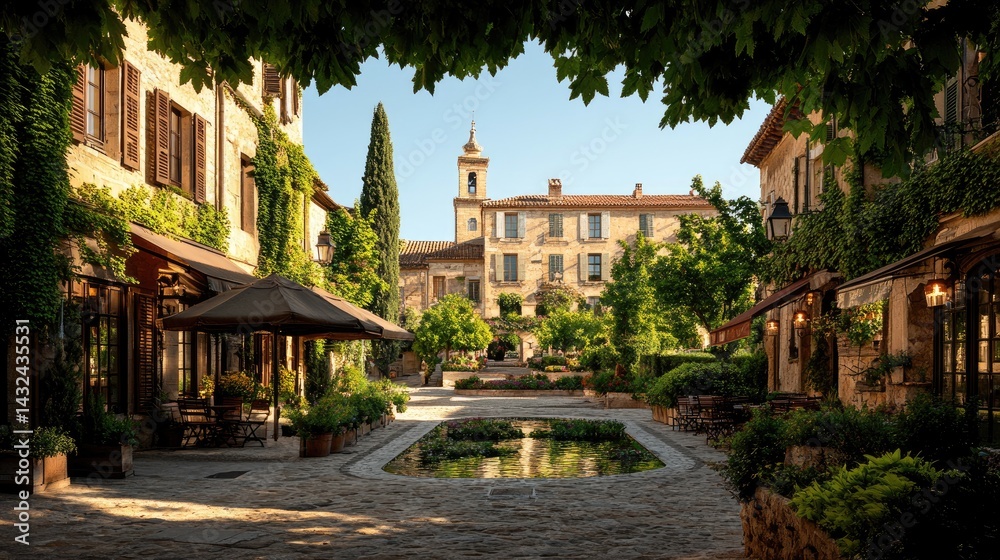 Fototapeta premium Quaint European Courtyard