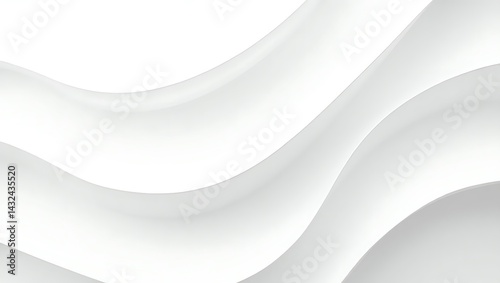 Modern White Curved Shapes with Smooth Flowing Lines for Minimalist and Contemporary Design Projects photo