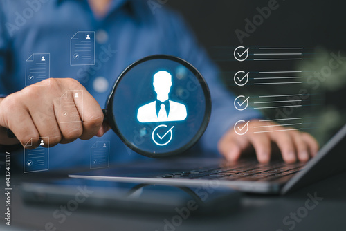 Bilde på lerret Professional recruitment process showcasing HR management strategies, talent screening, Hiring solutions to select qualified candidates for career growth and organizational success